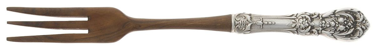 Francis I (Sterling, Eagle-R-Lion, 1907) Salad Serving Fork with Wooden Prongs by Reed & Barton-1