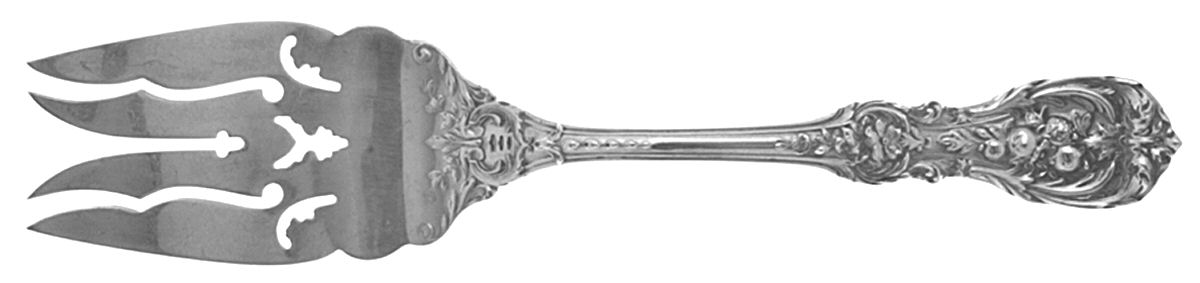 Francis I (Sterling, Eagle-R-Lion, 1907) Cold Meat Serving Fork Large Pierce by Reed & Barton-1