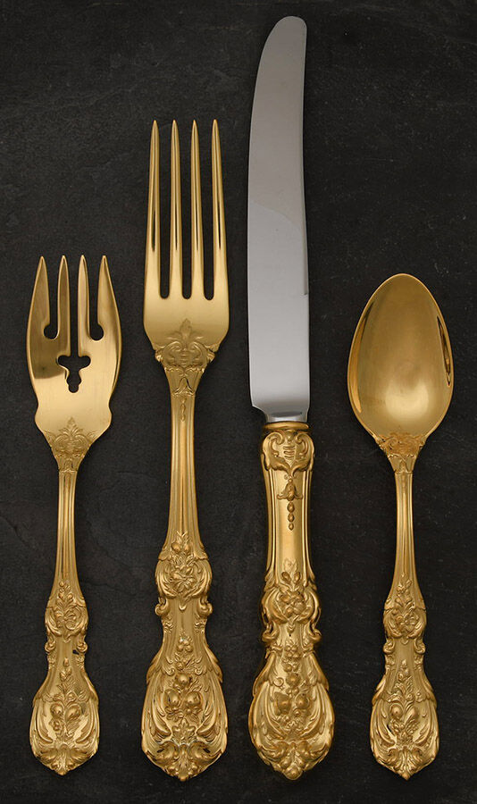 Francis I-Gold Vermeil (Sterling) 4 Piece Dinner Size Setting by Reed & Barton-1