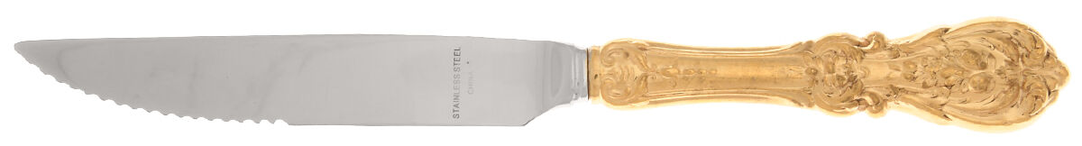 Francis I-Gold Vermeil (Sterling) Steak Knife Individual Hollow, Serrate HC by Reed & Barton-1