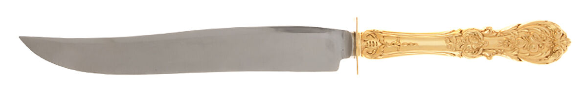 Francis I-Gold Vermeil (Sterling) Large Carving/Roast Knife StnlBl w/Sterling Guard by Reed & Barton-1