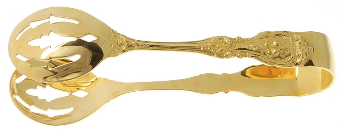 Francis I-Gold Vermeil (Sterling) Large Ice Serving Tongs with Bowl Tips by Reed & Barton-1
