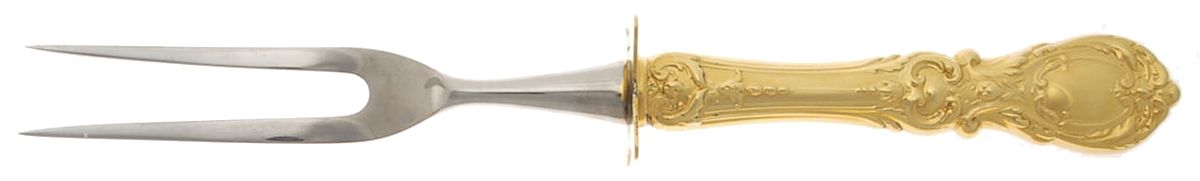 Francis I-Gold Vermeil (Sterling) Large Stainless-Prong Roast Carving Fork by Reed & Barton-1