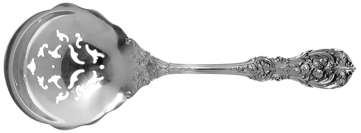 Francis I-Gold Vermeil (Sterling) Large Pierced Pea Serving Spoon by Reed & Barton-1