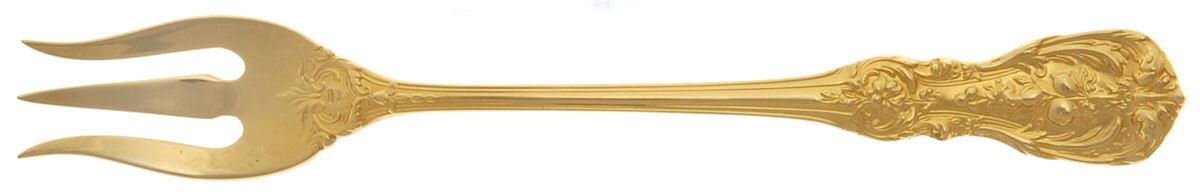 Francis I-Gold Vermeil (Sterling) Short Handle Pickle/Olive Fork by Reed & Barton-1