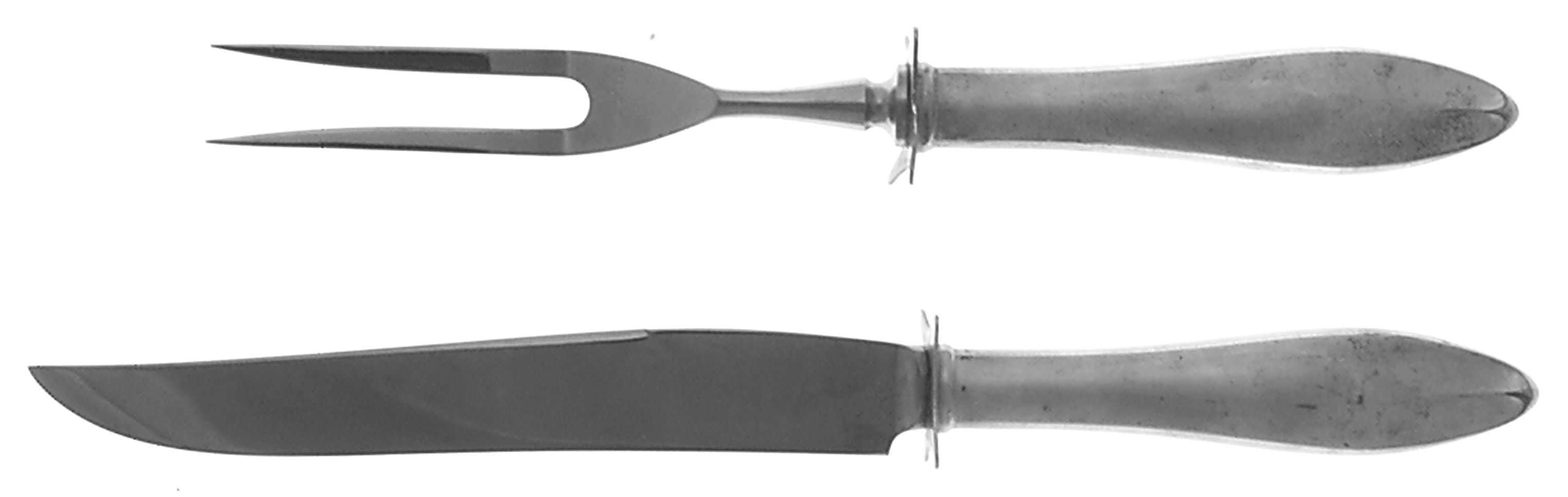 French Antique (Sterling, 1901) 2 Piece Small Carving Set W/ Sterling Guard by Reed & Barton-1