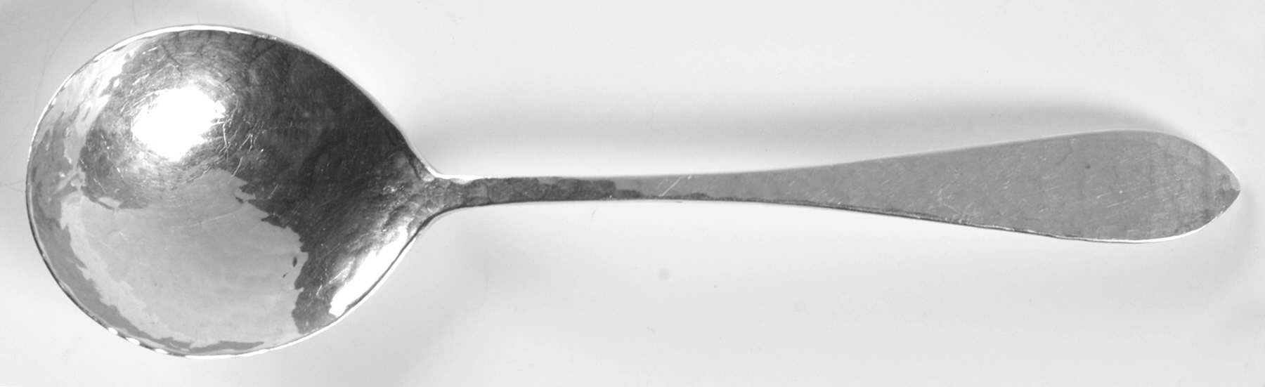 French Antique-Hammered (Sterling) Round Bowl Soup Spoon (Bouillon) by Reed & Barton-1