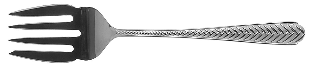 French Braid (Stainless) Medium Solid Cold Meat Serving Fork by Reed & Barton-1