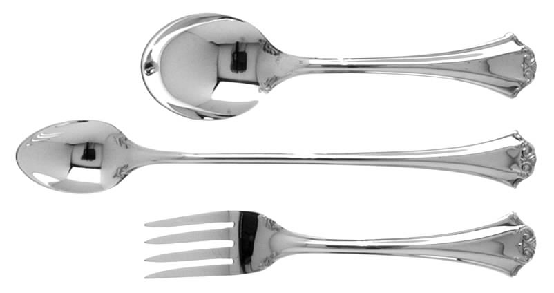 French Chippendale (Silverplate-1981) 3-Piece Baby Set (BF, BS, INS) by Reed & Barton-1