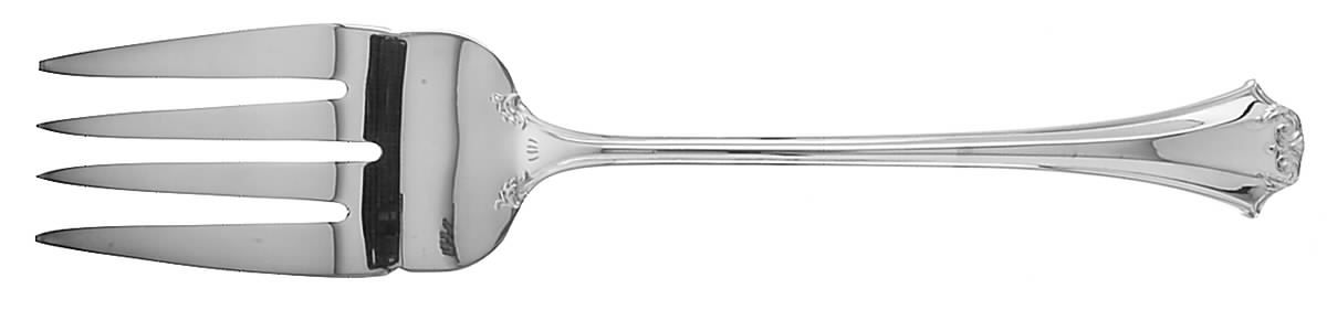 French Chippendale (Silverplate-1981) Medium Solid Cold Meat Serving Fork by Reed & Barton-1