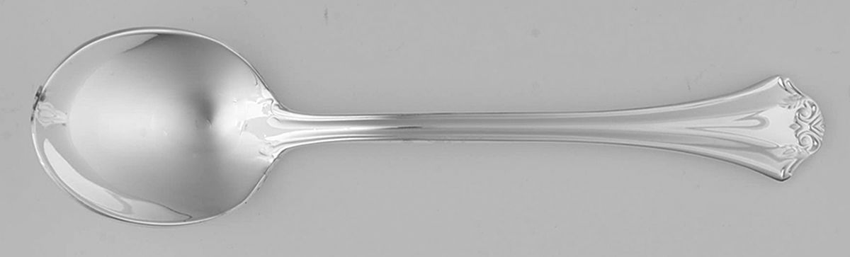 French Chippendale (Silverplate-1981) Round Bowl Soup Spoon (Bouillon) by Reed & Barton-1
