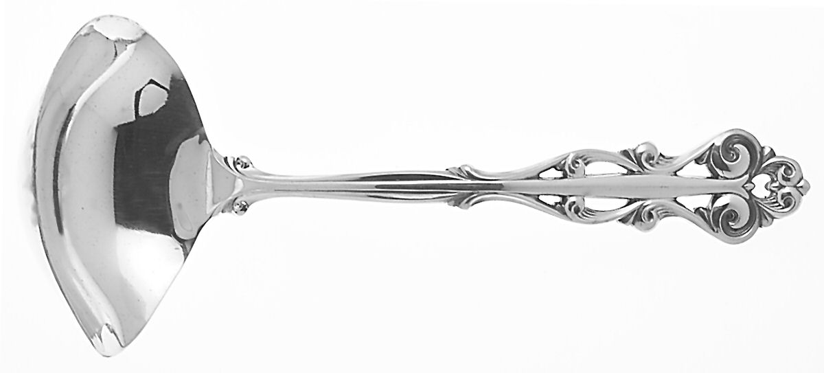 French Lace (Silverplate, 1983) Solid Gravy Ladle by Reed & Barton-1