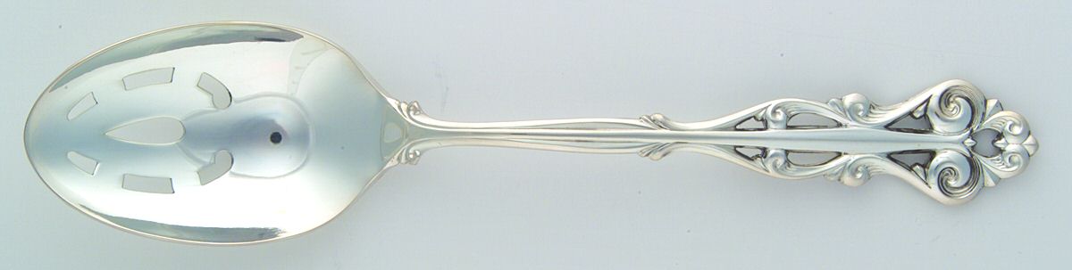 French Lace (Silverplate, 1983) Pierced Tablespoon (Serving Spoon) by Reed & Barton-1