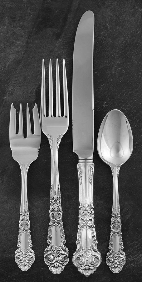 French Renaissance (Sterling, 1941, No Monos) 4 Piece Dinner Size Setting by Reed & Barton-1