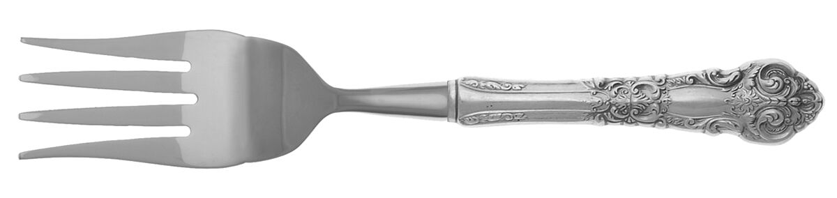 French Renaissance (Sterling, 1941, No Monos) Cold Meat Fork Large, Stainless Tines HC by Reed & Barton-1