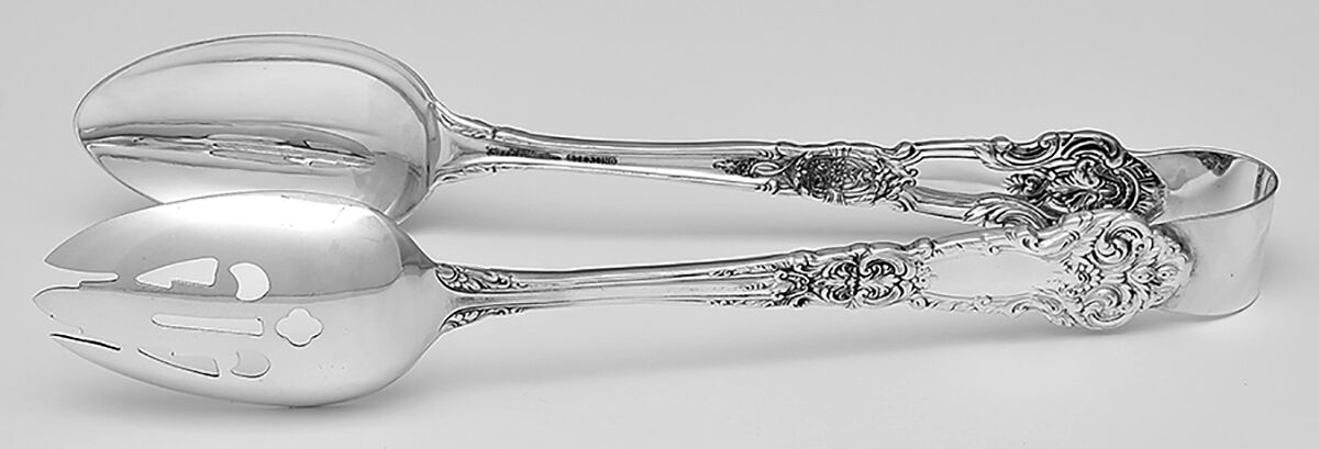 French Renaissance (Sterling, 1941, No Monos) Salad Tongs Solid HC by Reed & Barton-1