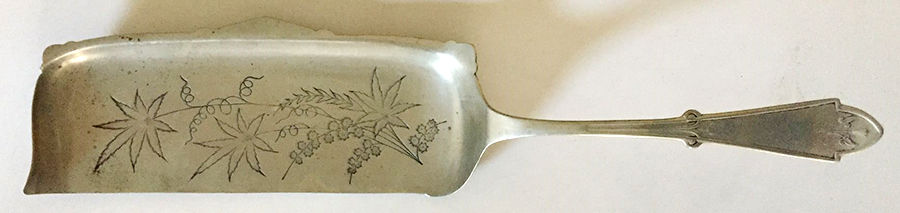 Gem (Silverplate, 1871) Large Bright Cut Crumber Knife by Reed & Barton-1