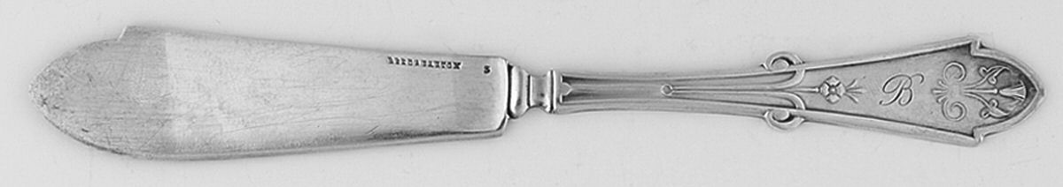 Gem (Silverplate, 1871) Monogramed Flat Handle Master Butter Knife by Reed & Barton-1