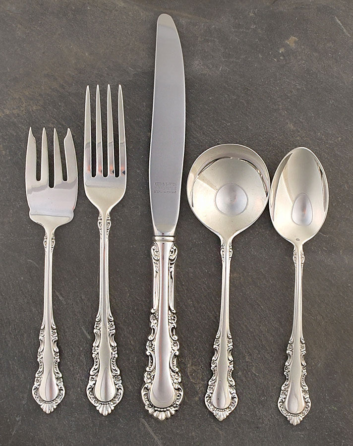 Georgian Rose (Sterling, 1941, No Monograms) 5 Piece Place Size Setting by Reed & Barton-1