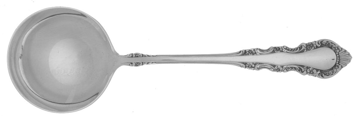 Georgian Rose (Sterling, 1941, No Monograms) Round Bowl Soup Spoon (Bouillon) by Reed & Barton-1