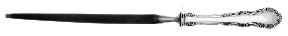 Georgian Rose (Sterling, 1941, No Monograms) Large Steel Rod Knife Sharpener by Reed & Barton-1