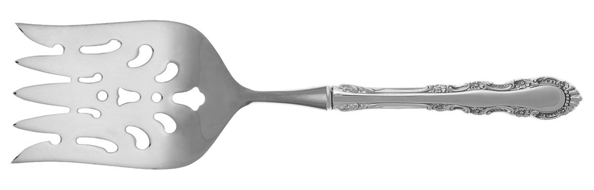 Georgian Rose (Sterling, 1941, No Monograms) Fish Serving Fork with Stainless Tines HC by Reed & Barton-1
