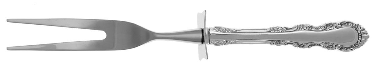 Georgian Rose (Sterling, 1941, No Monograms) Carving Fork Small with Stainless Prongs HC by Reed & Barton-1