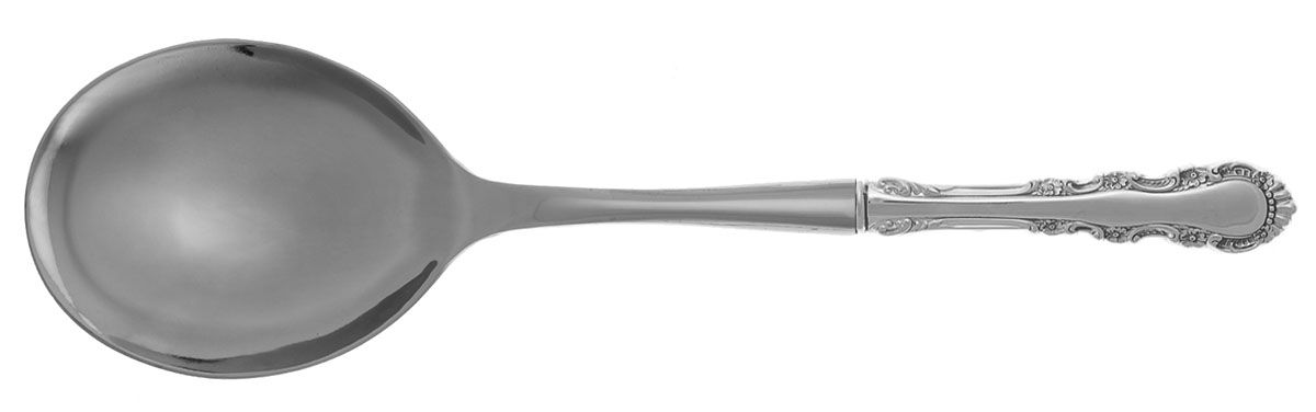Georgian Rose (Sterling, 1941, No Monograms) Casserole Spoon with Smooth Stainless Bowl HC by Reed & Barton-1
