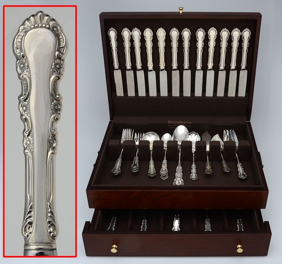 Georgian Rose (Sterling, 1941, No Monograms) 63 Piece Set by Reed & Barton-1