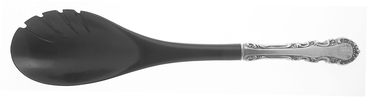 Georgian Rose (Sterling, 1941, No Monograms) Salad Serving Fork with Plastic Prongs by Reed & Barton-1