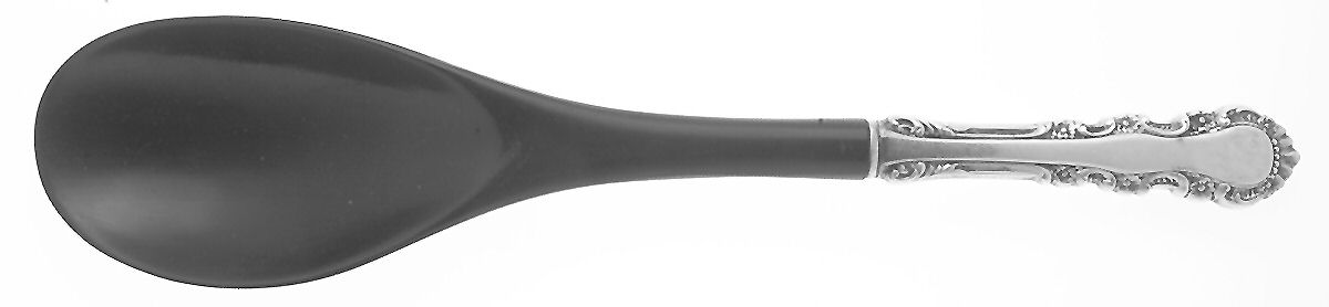 Georgian Rose (Sterling, 1941, No Monograms) Salad Serving Spoon with Plastic Bowl by Reed & Barton-1