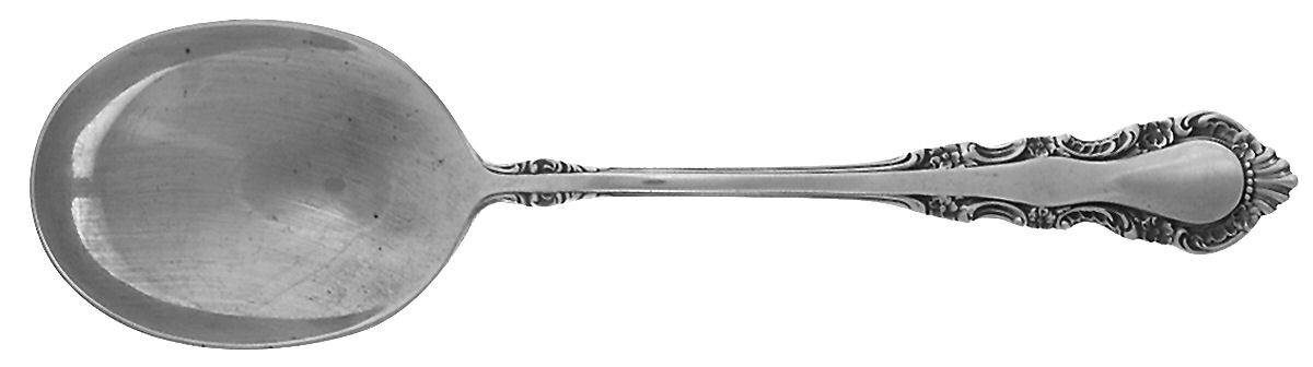Georgian Rose (Sterling, 1941, No Monograms) Round Bowl Soup Spoon (Gumbo) by Reed & Barton-1
