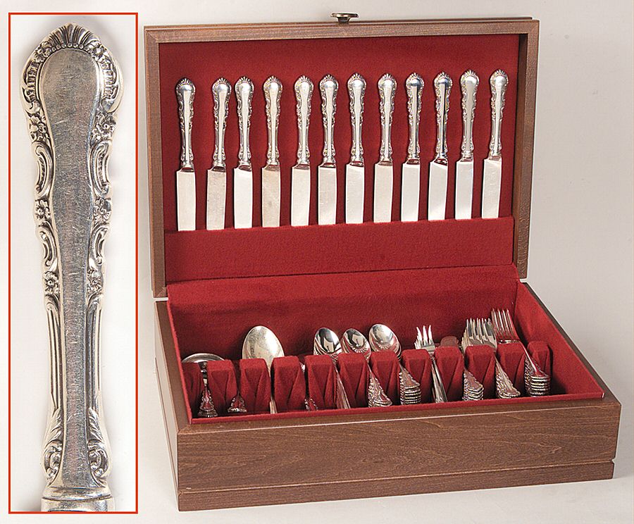 Georgian Rose (Sterling, 1941, No Monograms) 105 Piece Set by Reed & Barton-1
