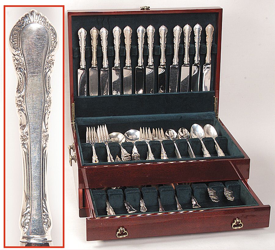 Georgian Rose (Sterling, 1941, No Monograms) 93 Piece Set by Reed & Barton-1