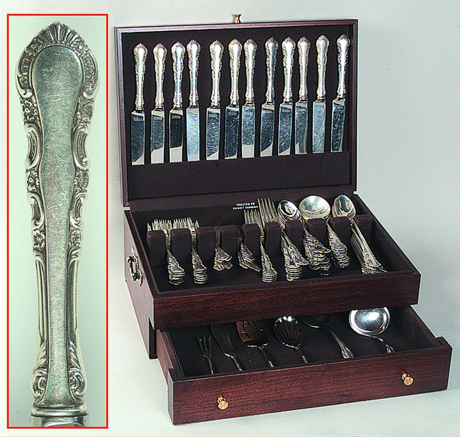 Georgian Rose (Sterling, 1941, No Monograms) 90 Piece Set by Reed & Barton-1