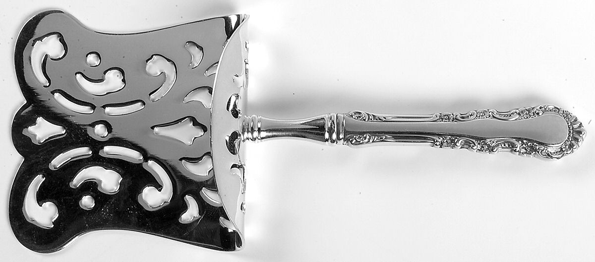 Georgian Rose (Sterling, 1941, No Monograms) Hollow Asparagus Server with Silverplate Hood by Reed & Barton-1