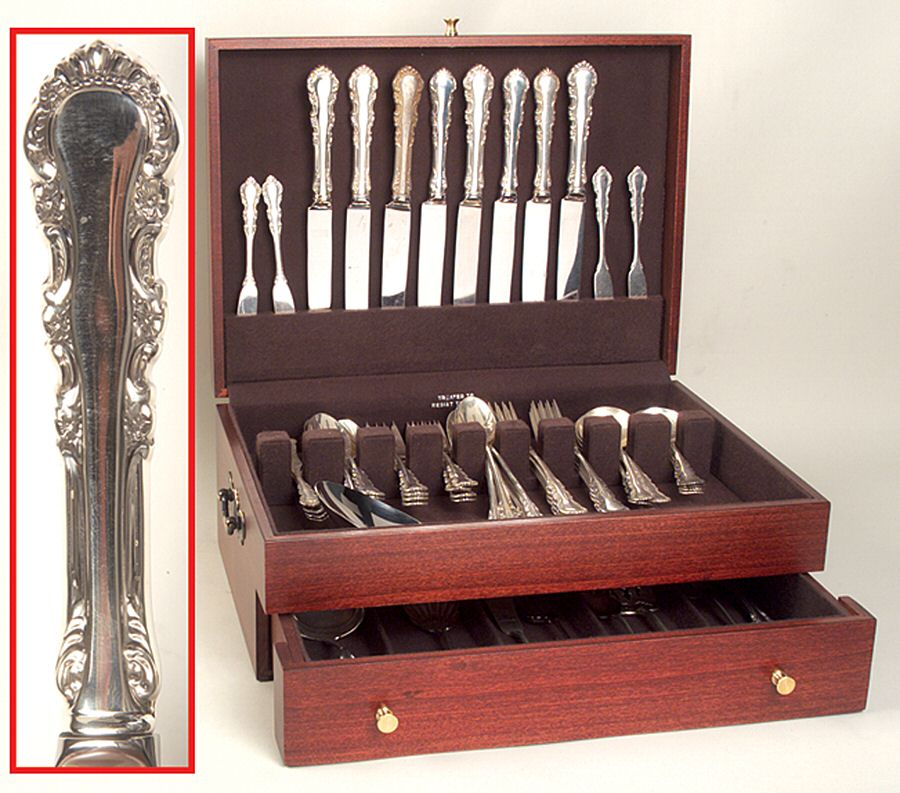 Georgian Rose (Sterling, 1941, No Monograms) 65 Piece Set by Reed & Barton-1
