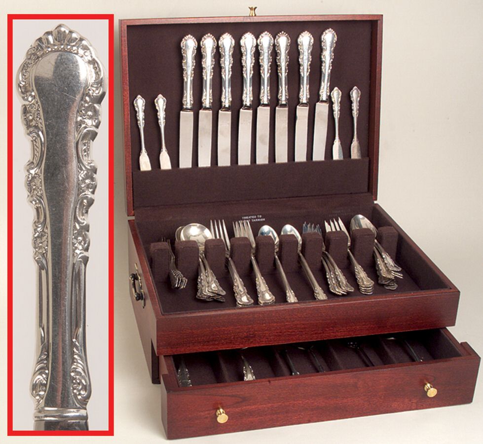 Georgian Rose (Sterling, 1941, No Monograms) 62 Piece Set by Reed & Barton-1