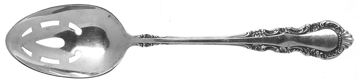 Georgian Rose (Sterling, 1941, No Monograms) Pierced Tablespoon (Serving Spoon) by Reed & Barton-1