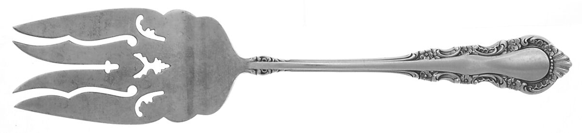 Georgian Rose (Sterling, 1941, No Monograms) Large Solid Cold Meat Serving Fork by Reed & Barton-1