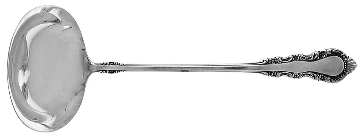 Georgian Rose (Sterling, 1941, No Monograms) Solid Piece Cream Ladle by Reed & Barton-1