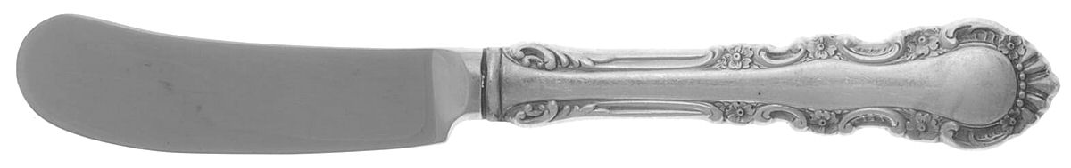 Georgian Rose (Sterling, 1941, No Monograms) Butter Spreader Hollow Hdl-Paddle/Stainless Blade by Reed & Barton-1
