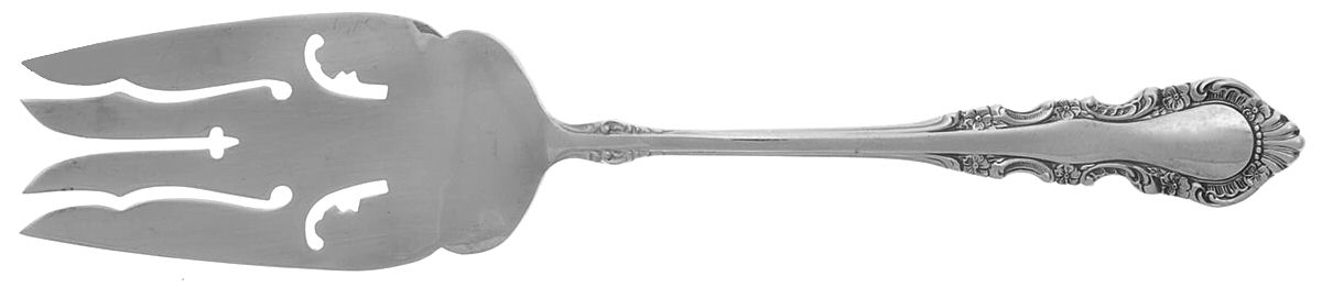 Georgian Rose (Sterling, 1941, No Monograms) Small Solid Cold Meat Serving Fork by Reed & Barton-1