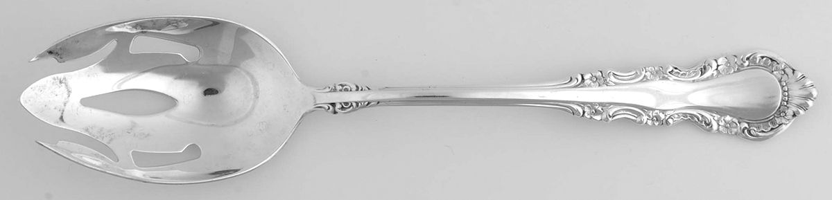 Georgian Rose (Sterling, 1941, No Monograms) Pierced Tablespoon (Serving Spoon) by Reed & Barton-1