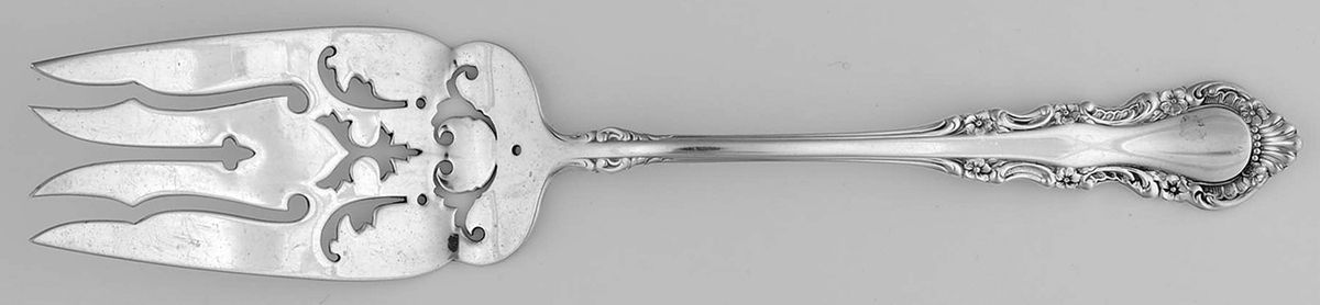 Georgian Rose (Sterling, 1941, No Monograms) Fork-Cold Meat/Servg-Sm/Solid by Reed & Barton-1