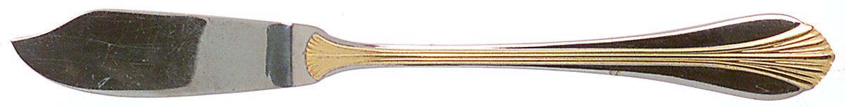 Golden Ariel (Stainless, Gold Accent) Flat Handle Master Butter Knife by Reed & Barton-1