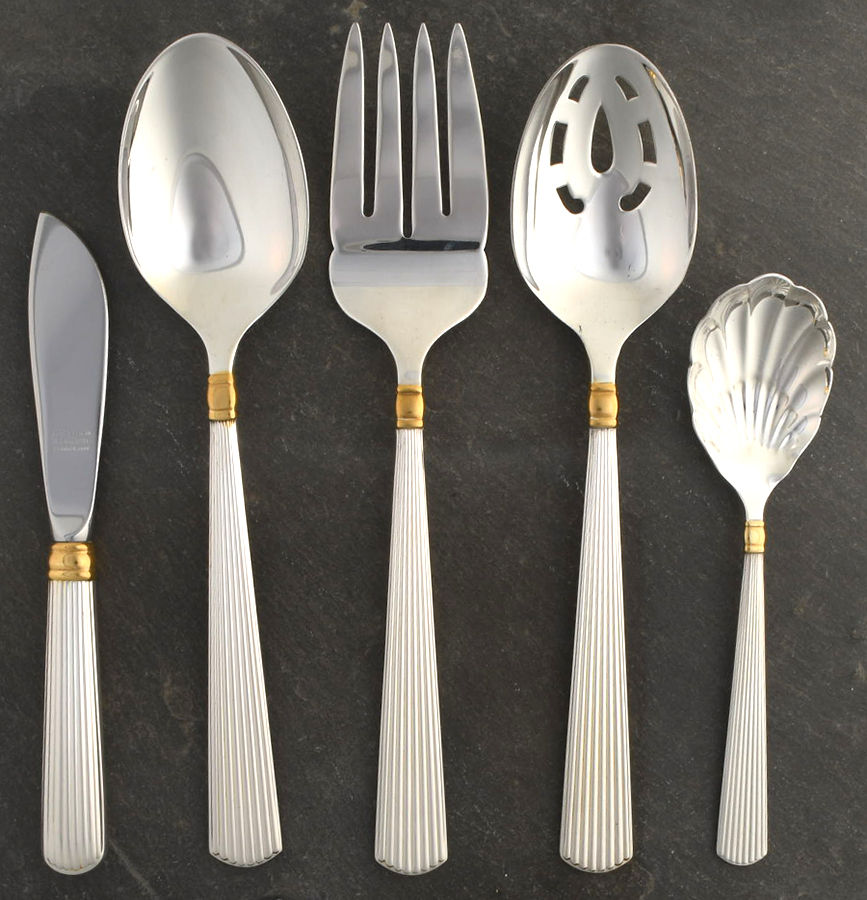 Golden Ashmont (Sterling, 1991, Gold Accent) 5 Piece Hostess Set by Reed & Barton-1