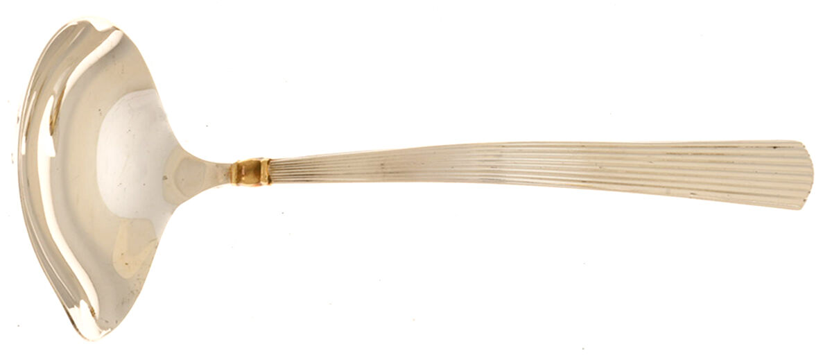 Golden Ashmont (Sterling, 1991, Gold Accent) Solid Piece Cream Ladle by Reed & Barton-1