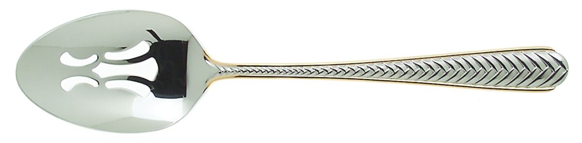 Golden Braid (Stainless, Gold Accent) Pierced Tablespoon (Serving Spoon) by Reed & Barton-1