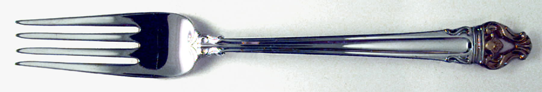 Golden Crown (Silverplate, Gold Accent, 1969) Fork by Reed & Barton-1